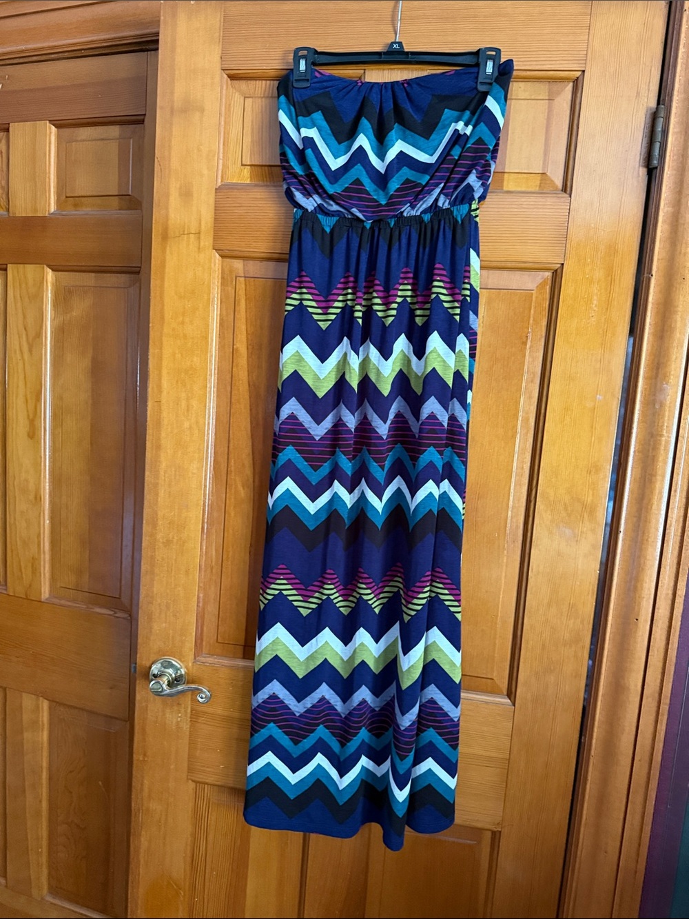 Trixxi Navy Dress with Teal Trim and Pink Heart Accents